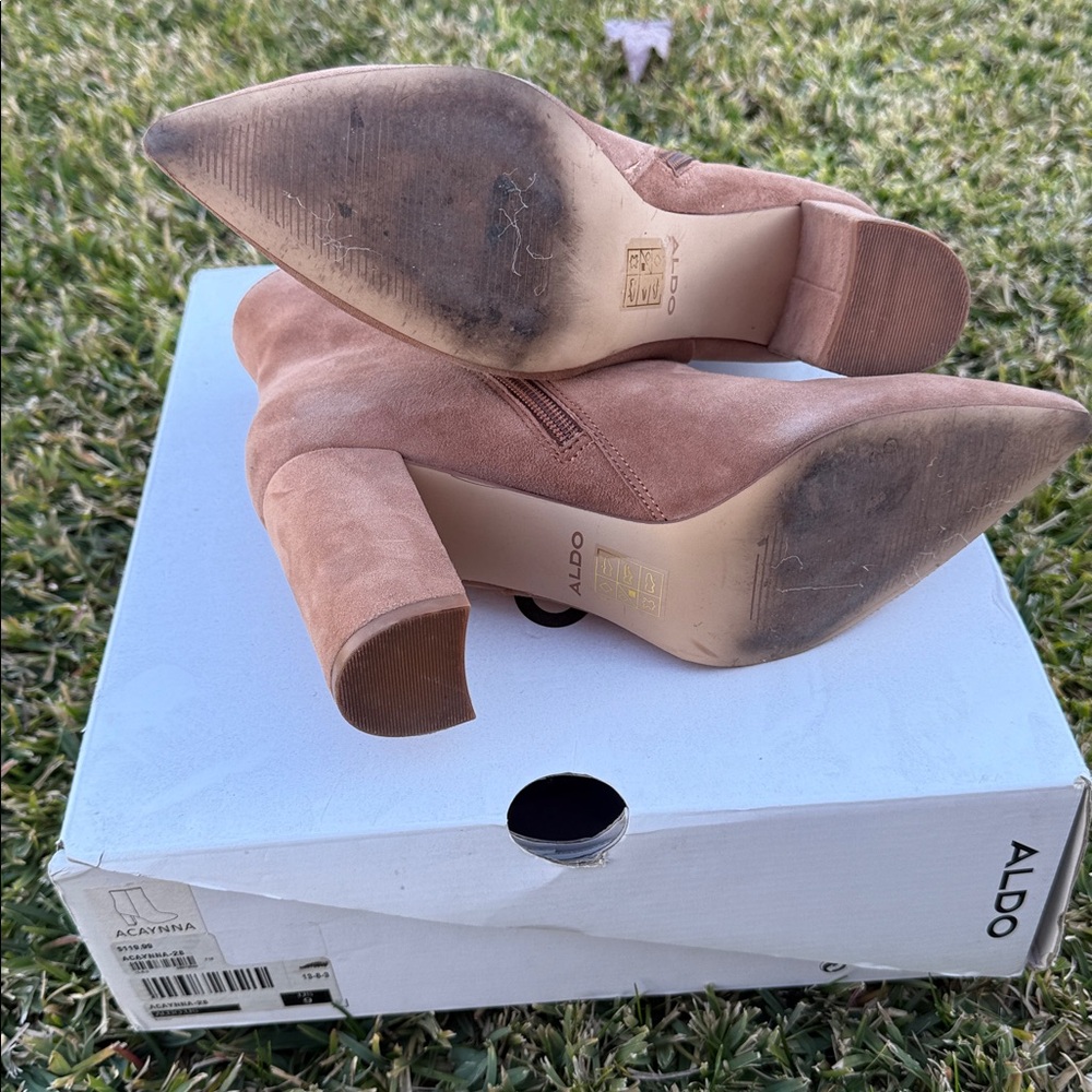 Aldo Women's Brown Suede Heeled Boots - Picture 4 of 4